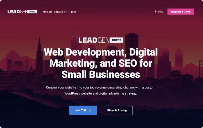 Website Design Customer Leadgen Press Home Page